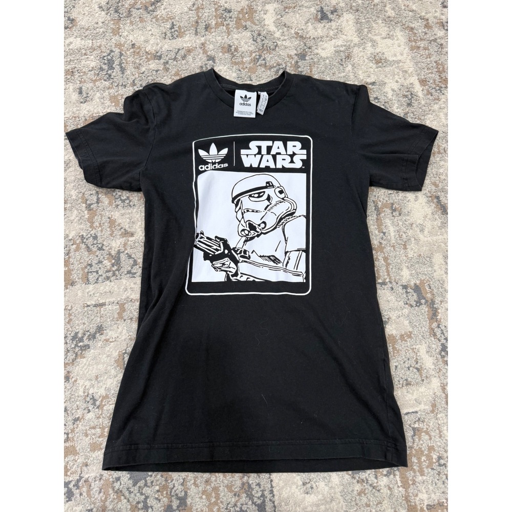 Adidas Star Wars Stormtrooper Graphic T-Shirt‎ Mens Small Black Short Sleeve Tee